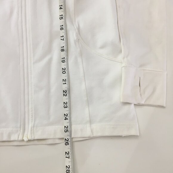 Lululemon Sunshine Salutation Jacket  Womens 6 White Stretch Zip Up Front Pocket - Picture 13 of 16